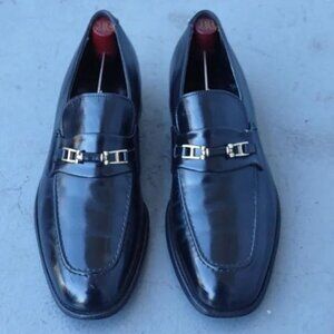 EDGERTON MEN'S AUTHENTIC BLACK VINTAGE LUXURY BIT LOAFERS STYLE # 52238D